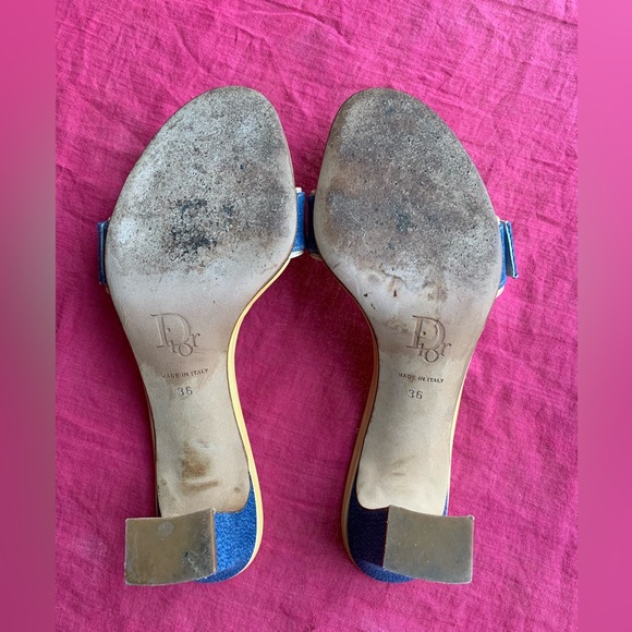 Dior Denim Key Lock Heeled Mules from John Galliano Era. SIZE 36 Multi-Colour - Picture 7 of 7